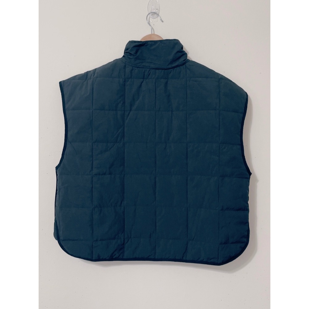 Papermoon Women Quilted Vest Large Black Mock Neck Full Zip Pockets NWT - Picture 4 of 7